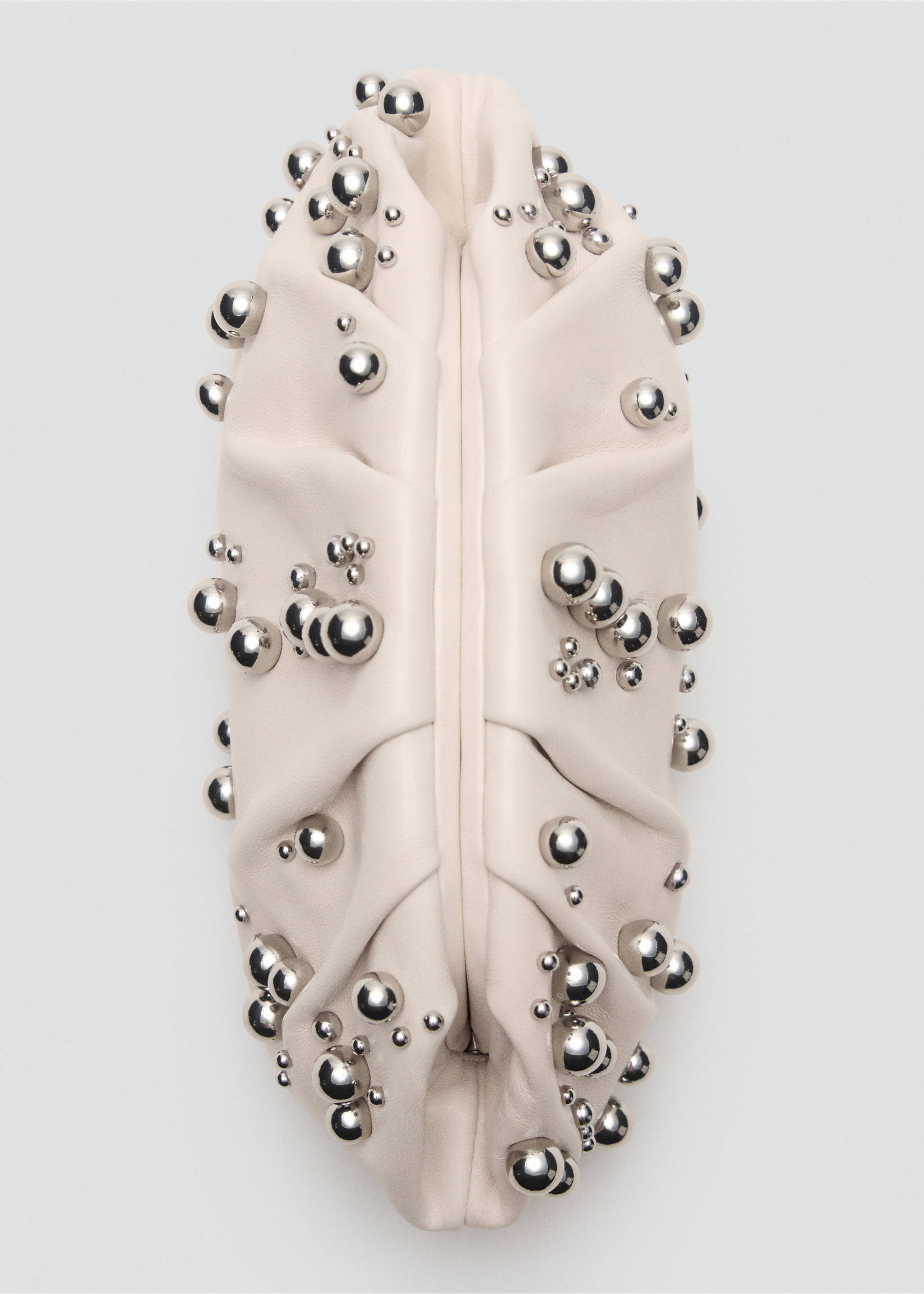Leather handbag with ball detail - Details of the article 3, Off White. Ref: 17051249-00.