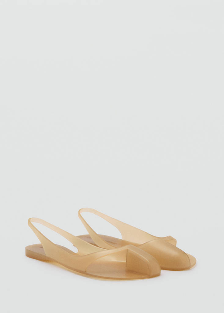 Rubberised slingback shoe — Nude