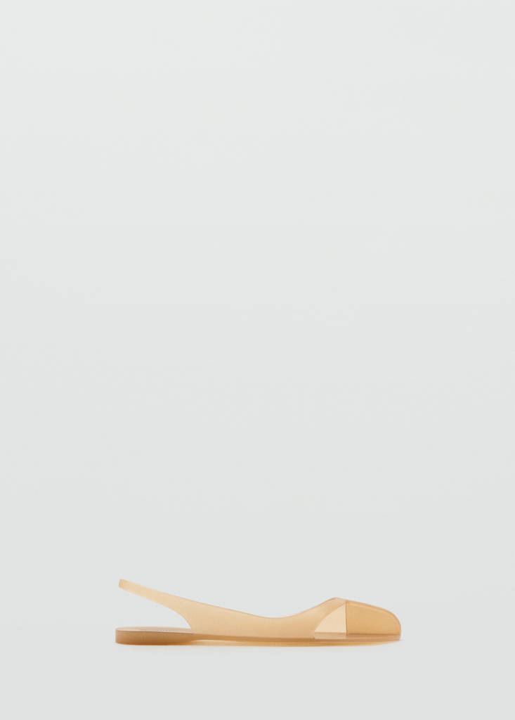 Rubberised slingback shoe — Nude