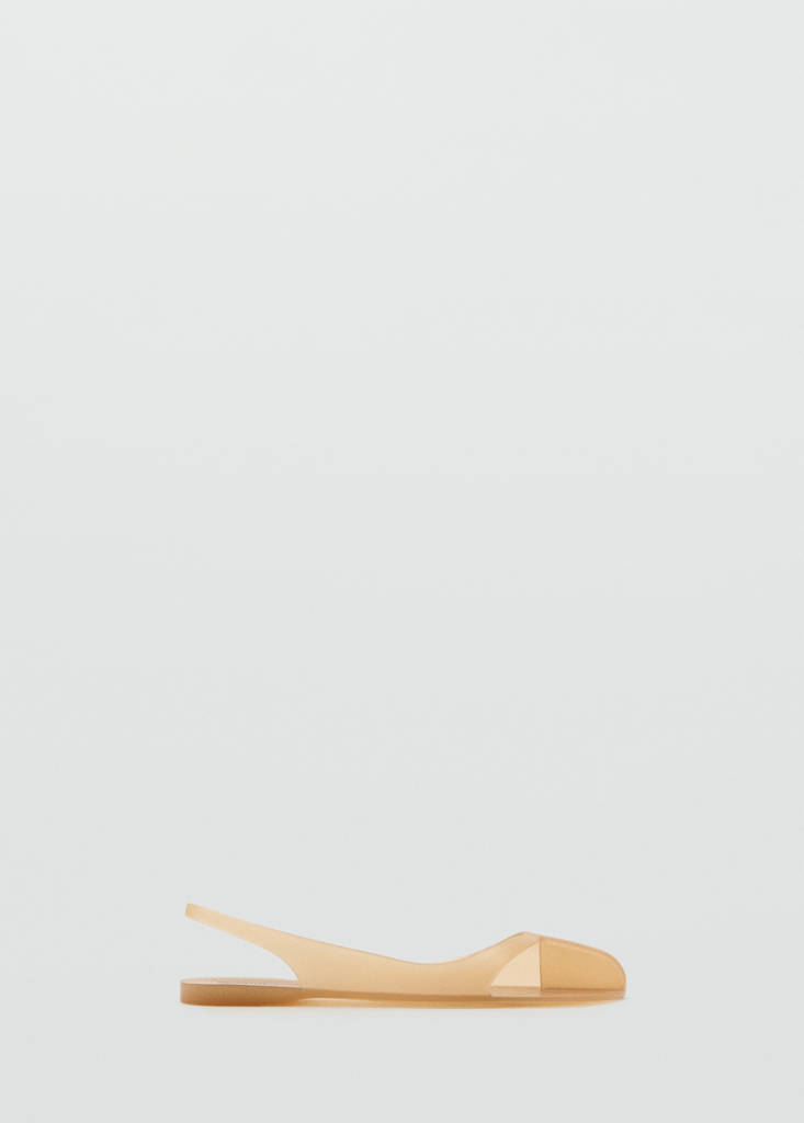Rubberised slingback shoe — Nude