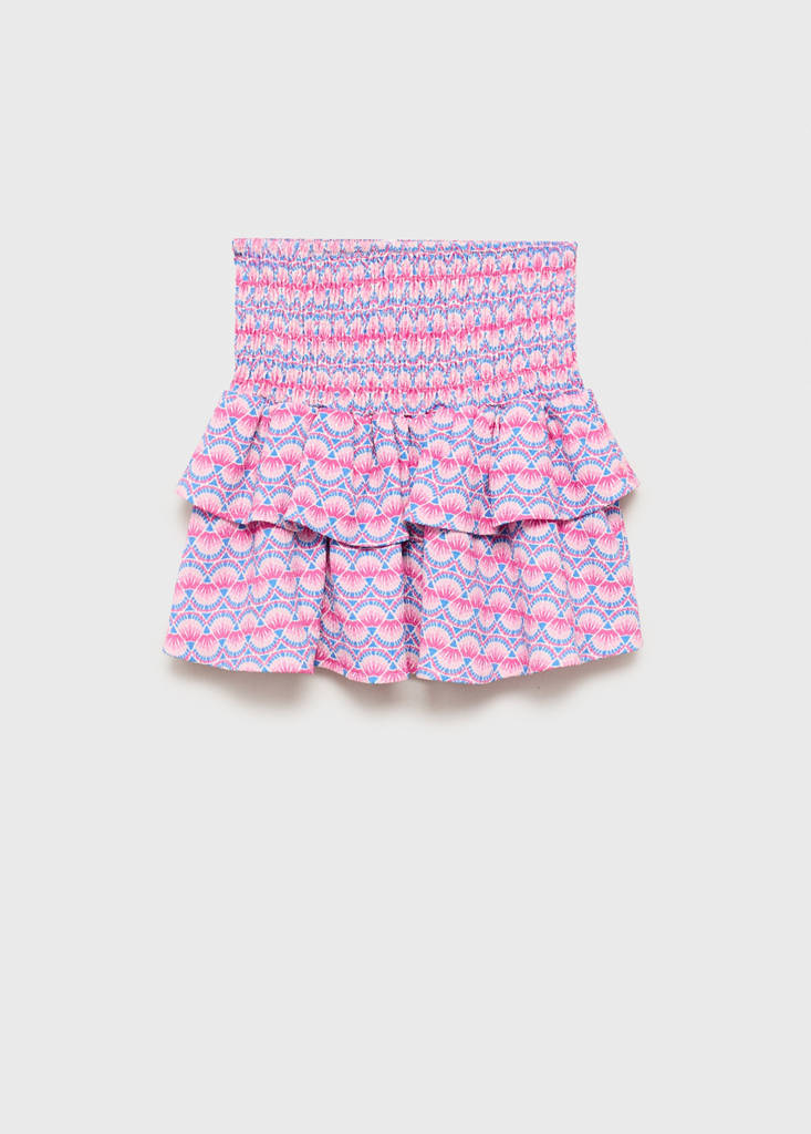 Printed skirt with ruffles — Pink