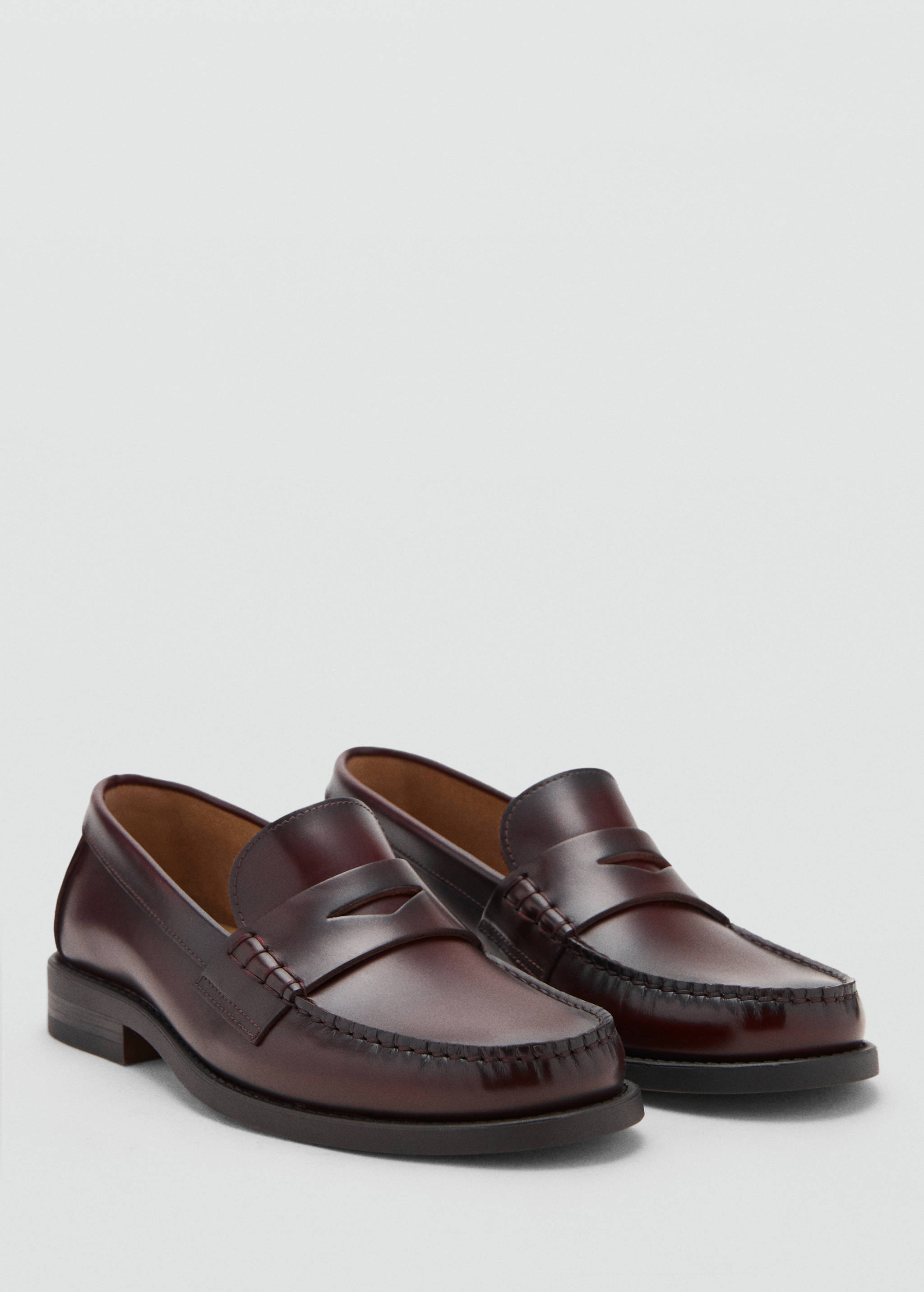 Aged-leather loafers - Medium plane
