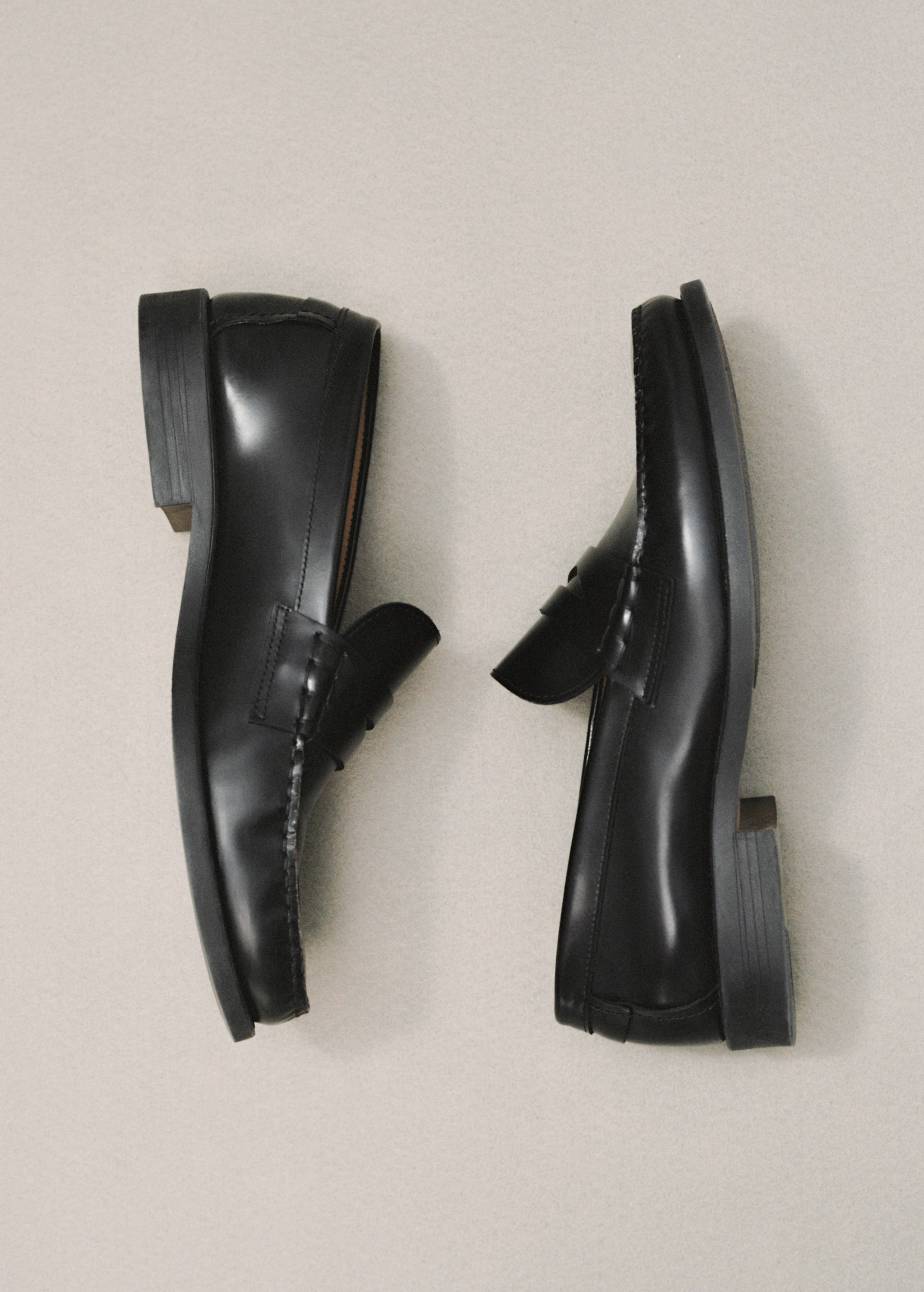 Aged-leather loafers - General plane