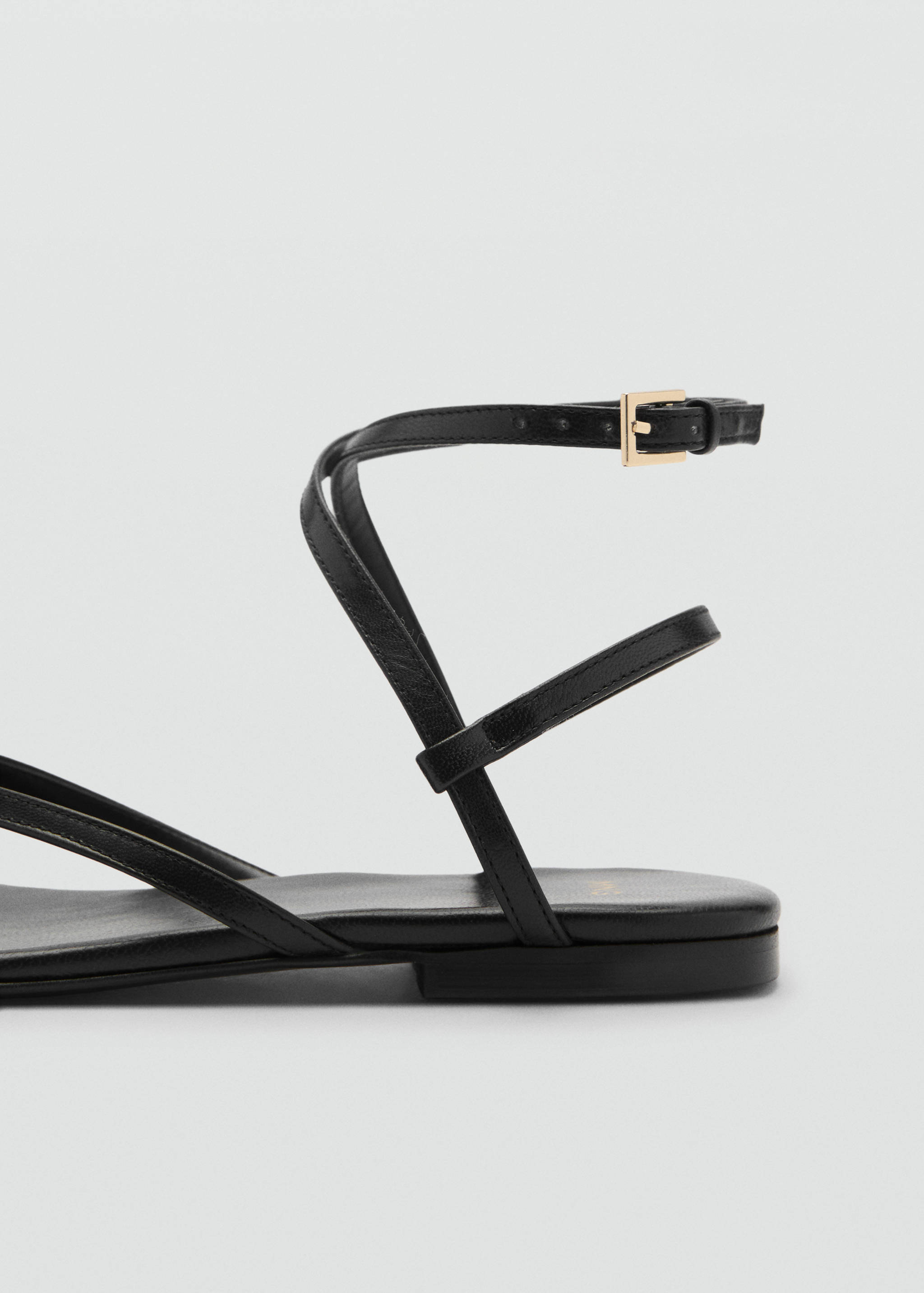 Leather strap sandals with metallic detail - Details of the article 1