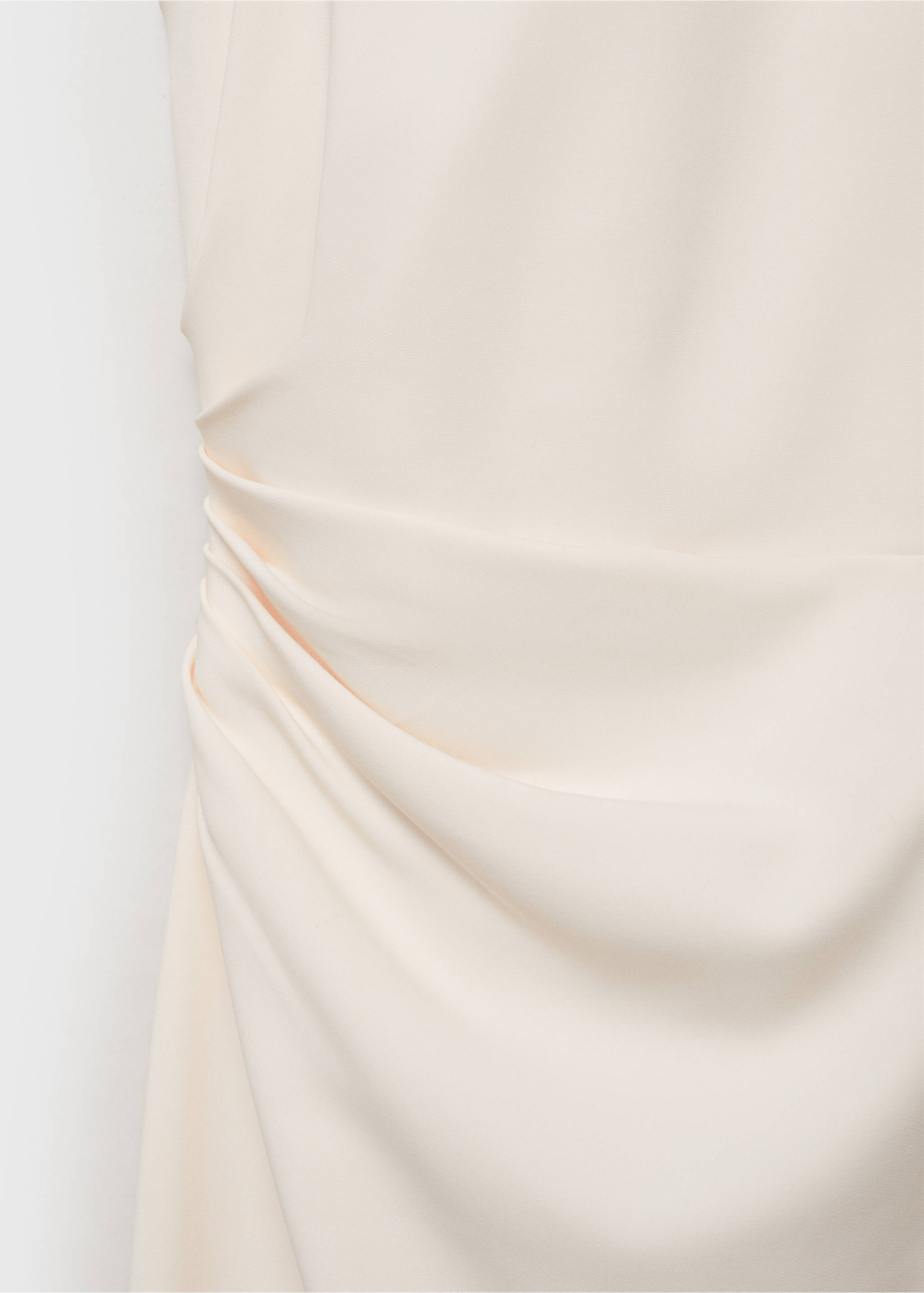 Vestido halter drapeado adorno flor - Detalle del artículo 8, Blanco roto. Ref: 17051259-00.