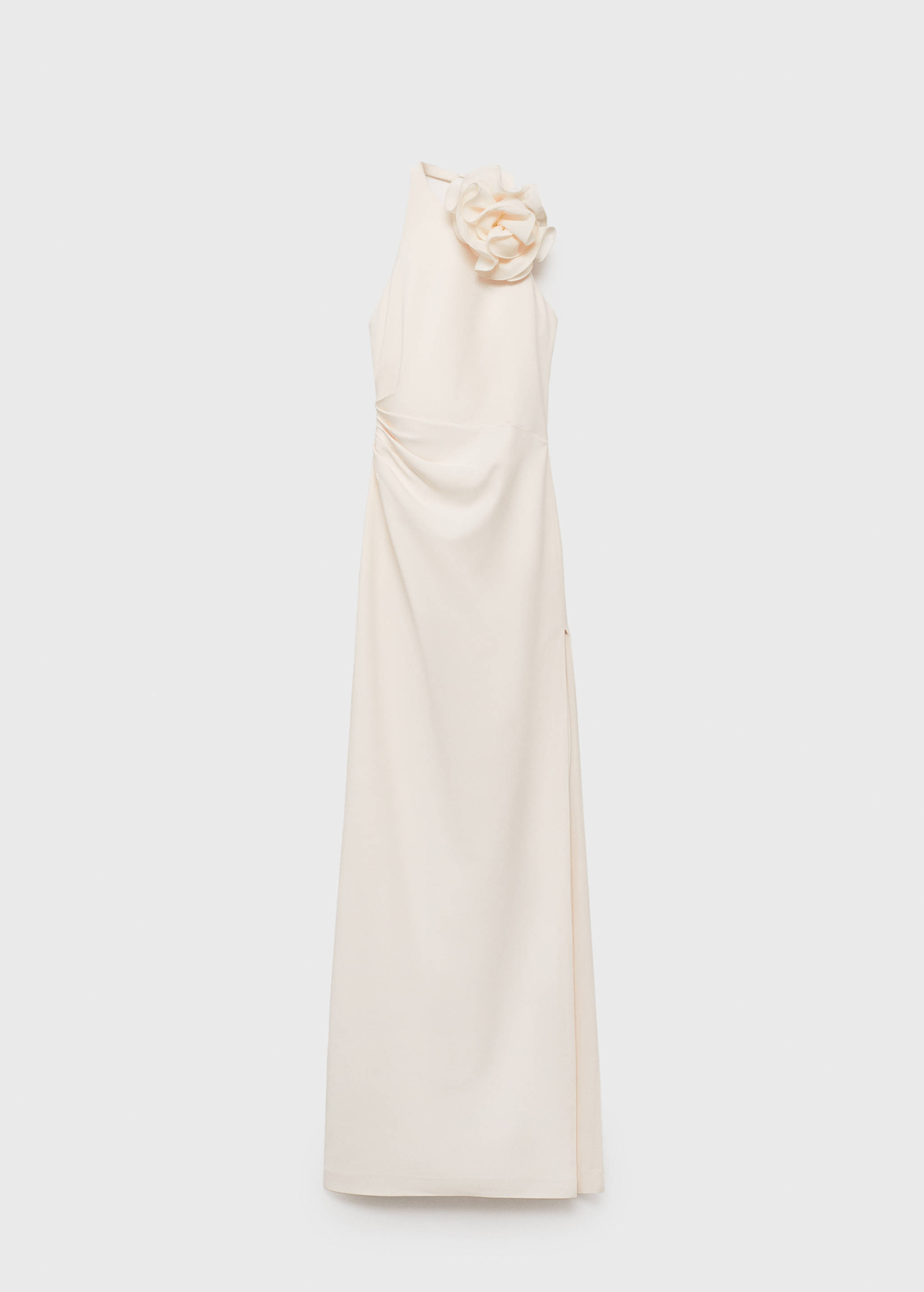 Draped halter-neck dress with flower motif - Article without model