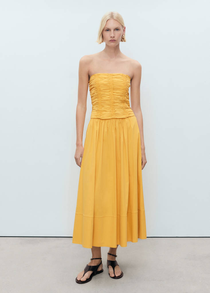Long gathered skirt — Mustard