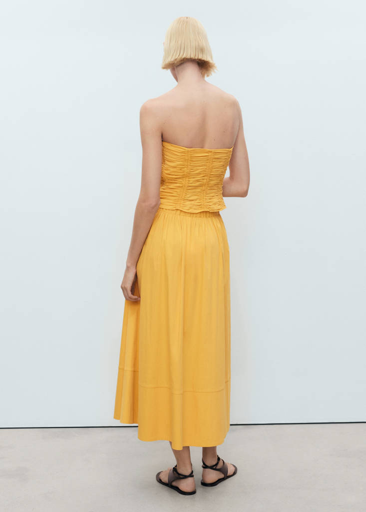 Long gathered skirt — Mustard