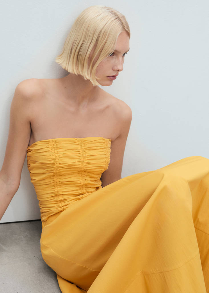 Long gathered skirt — Mustard