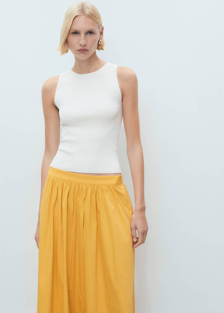 Long gathered skirt — Mustard
