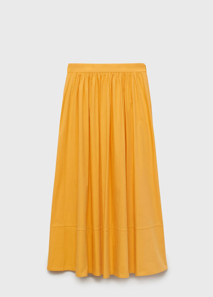Long gathered skirt — Mustard