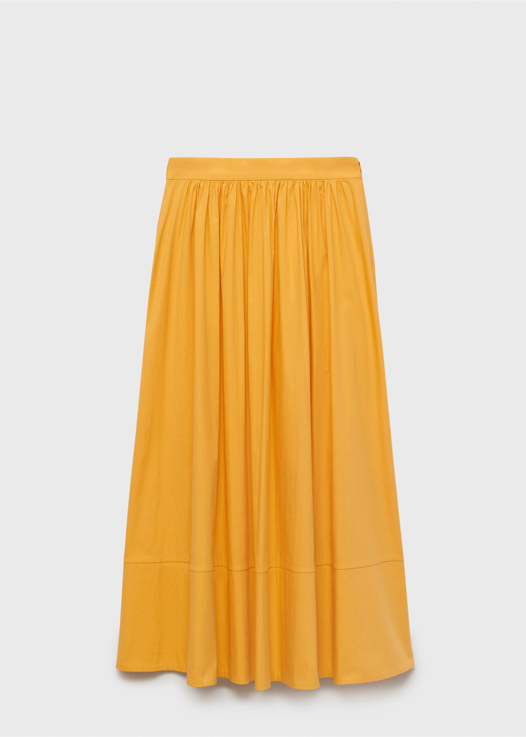 Long gathered skirt - Article without model, Mustard. Ref: 17051260-00.