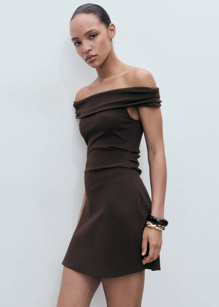 Strapless dress — Brown