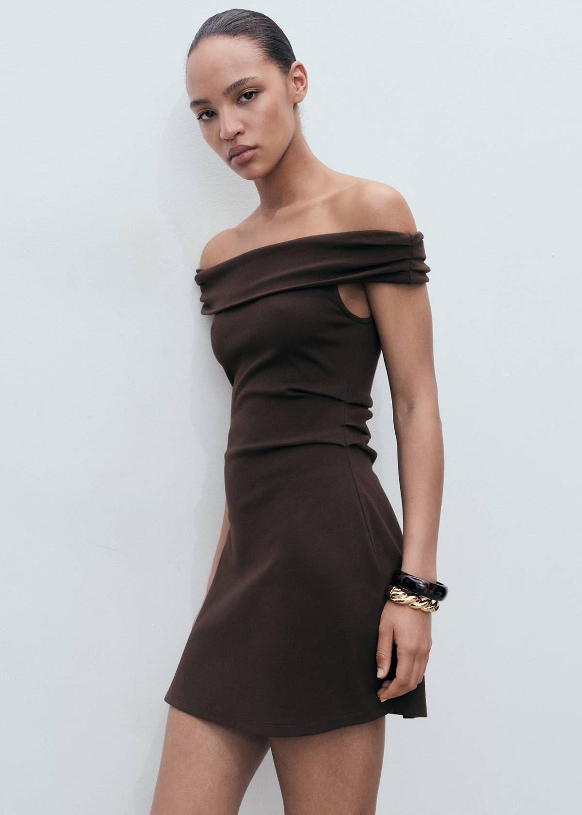 Strapless dress — Brown