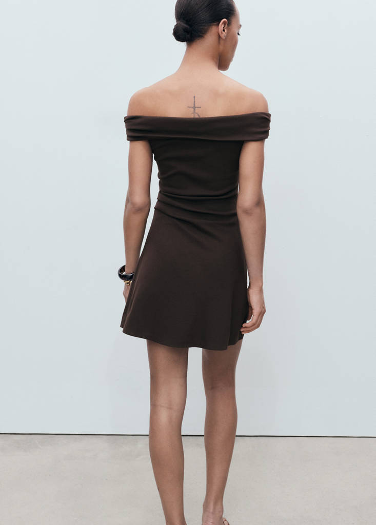 Strapless dress — Brown