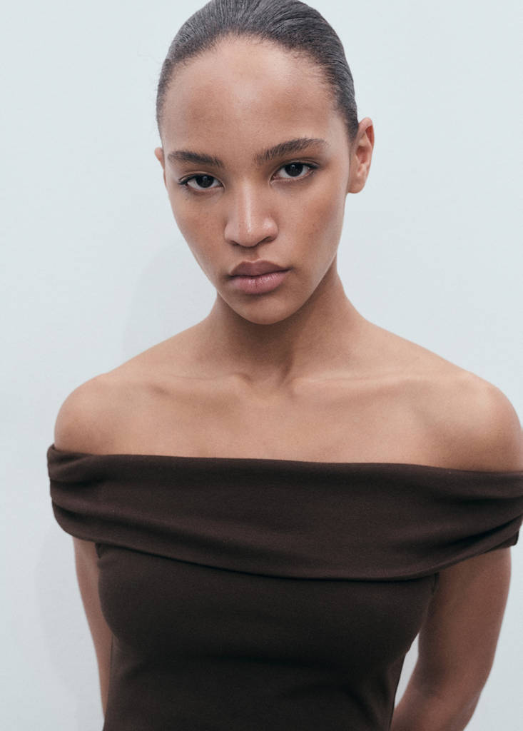 Strapless dress — Brown