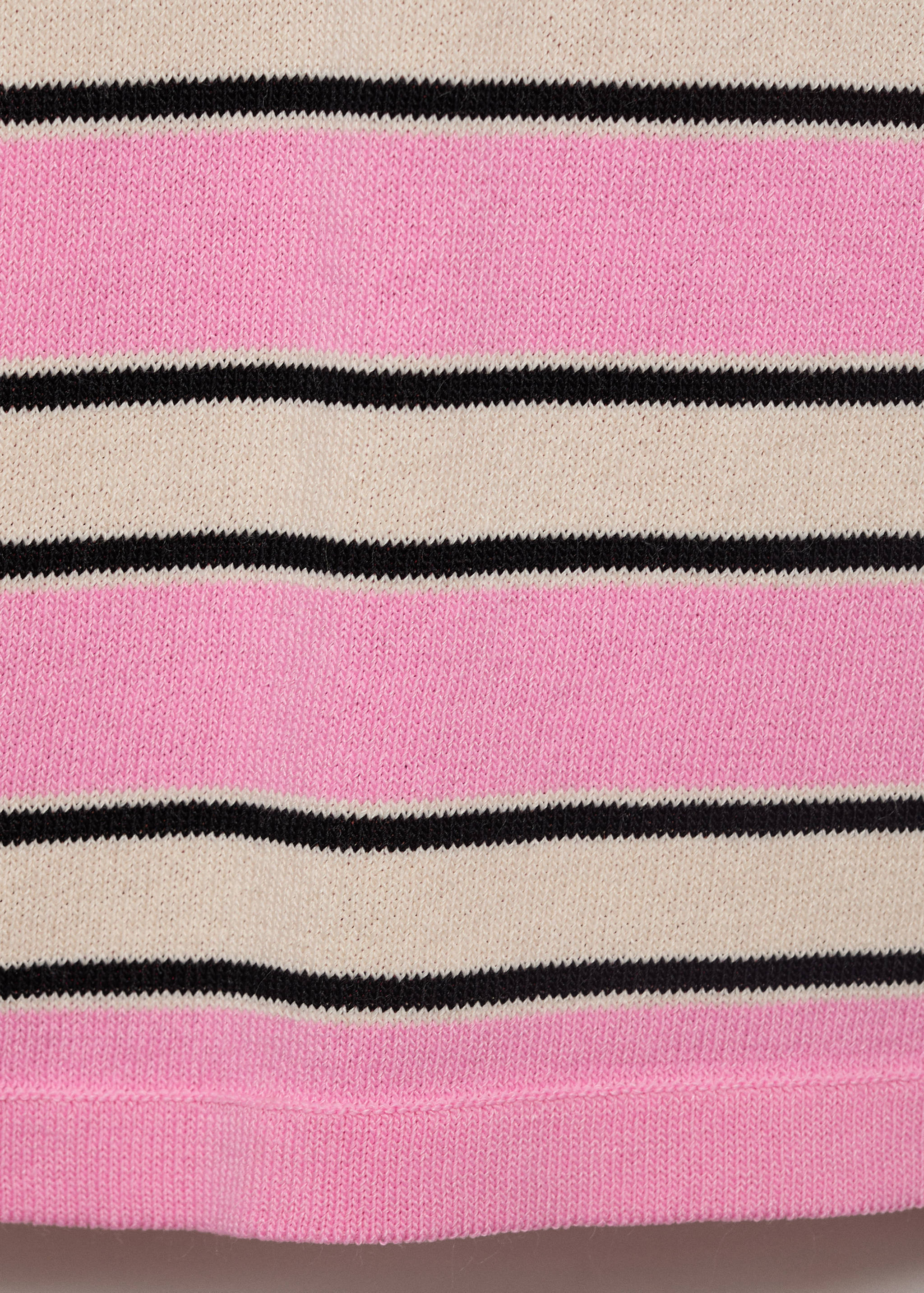 Short-sleeved sweater with combined stripes - Details of the article 0