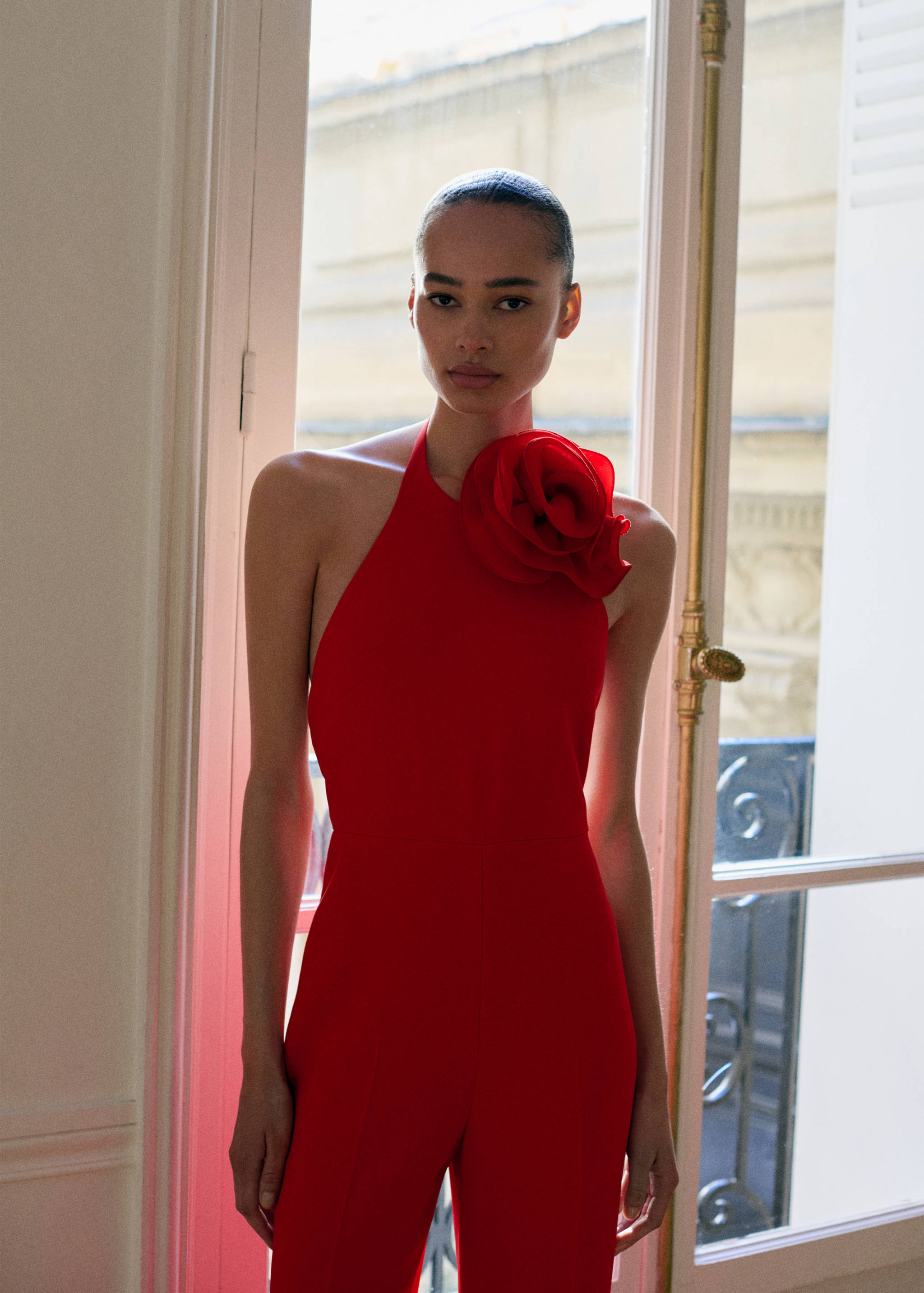 Maxi flower halter neck jumpsuit - Medium plane