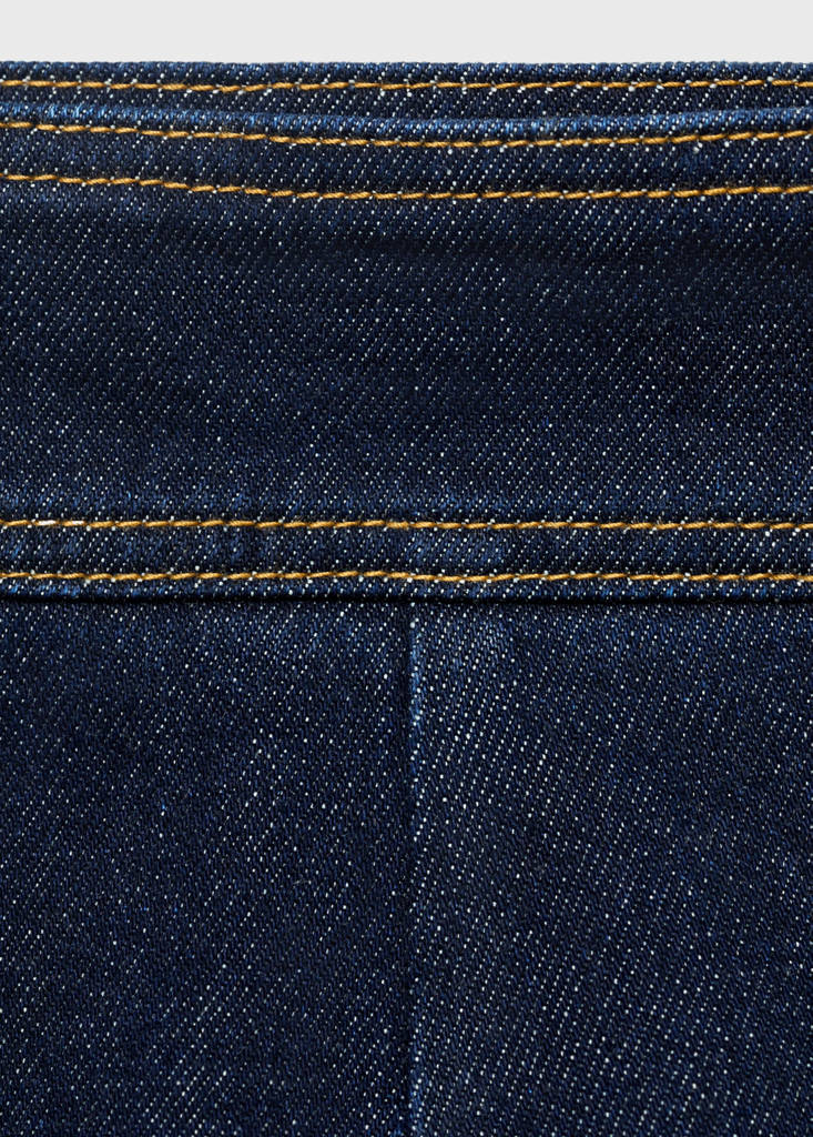 High-waisted denim shorts with pockets — Open Blue