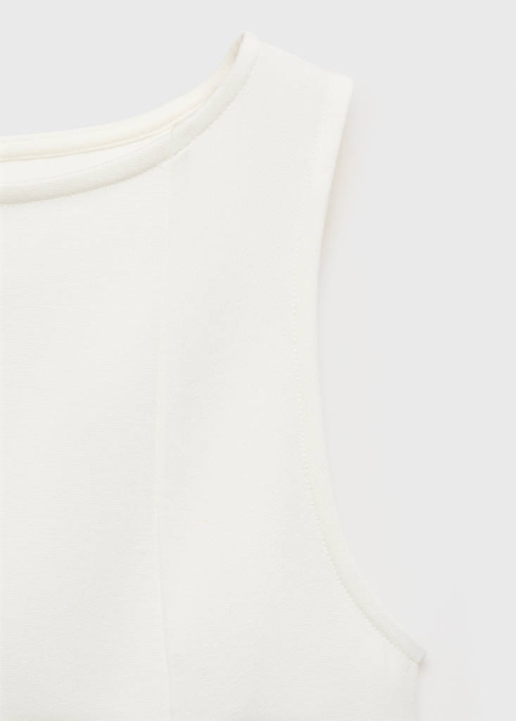 Peplum top with seam detail — White