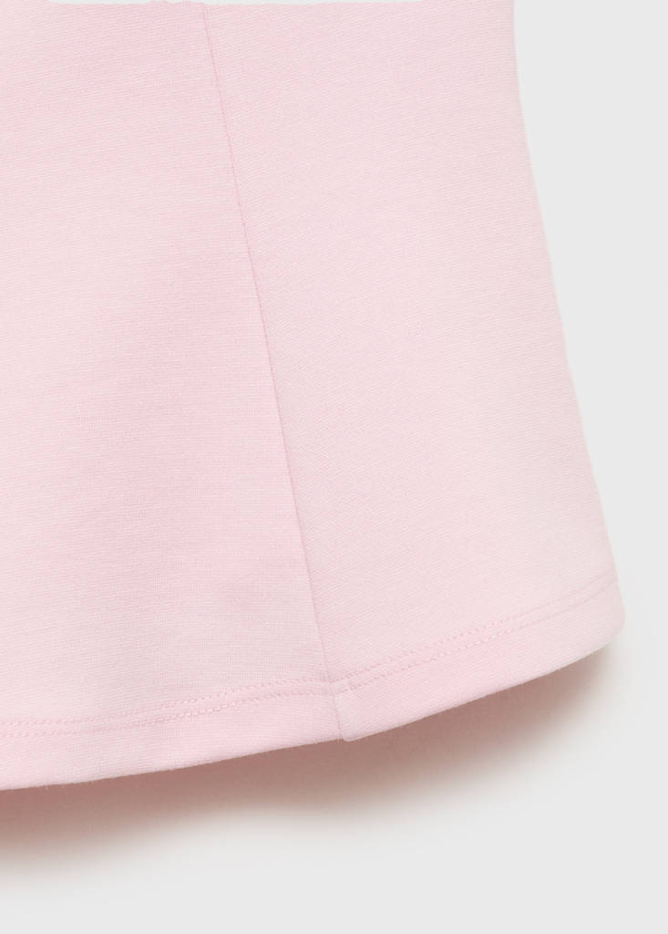 Peplum top with seam detail — Pastel Pink