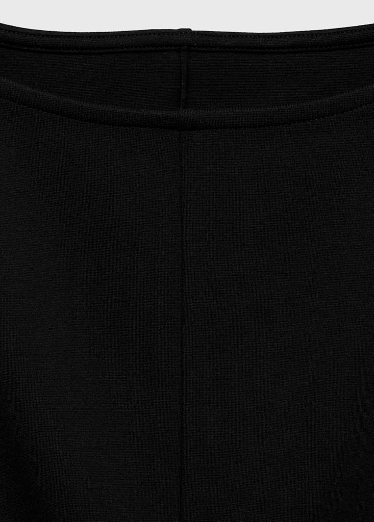 Peplum top with seam detail — Black