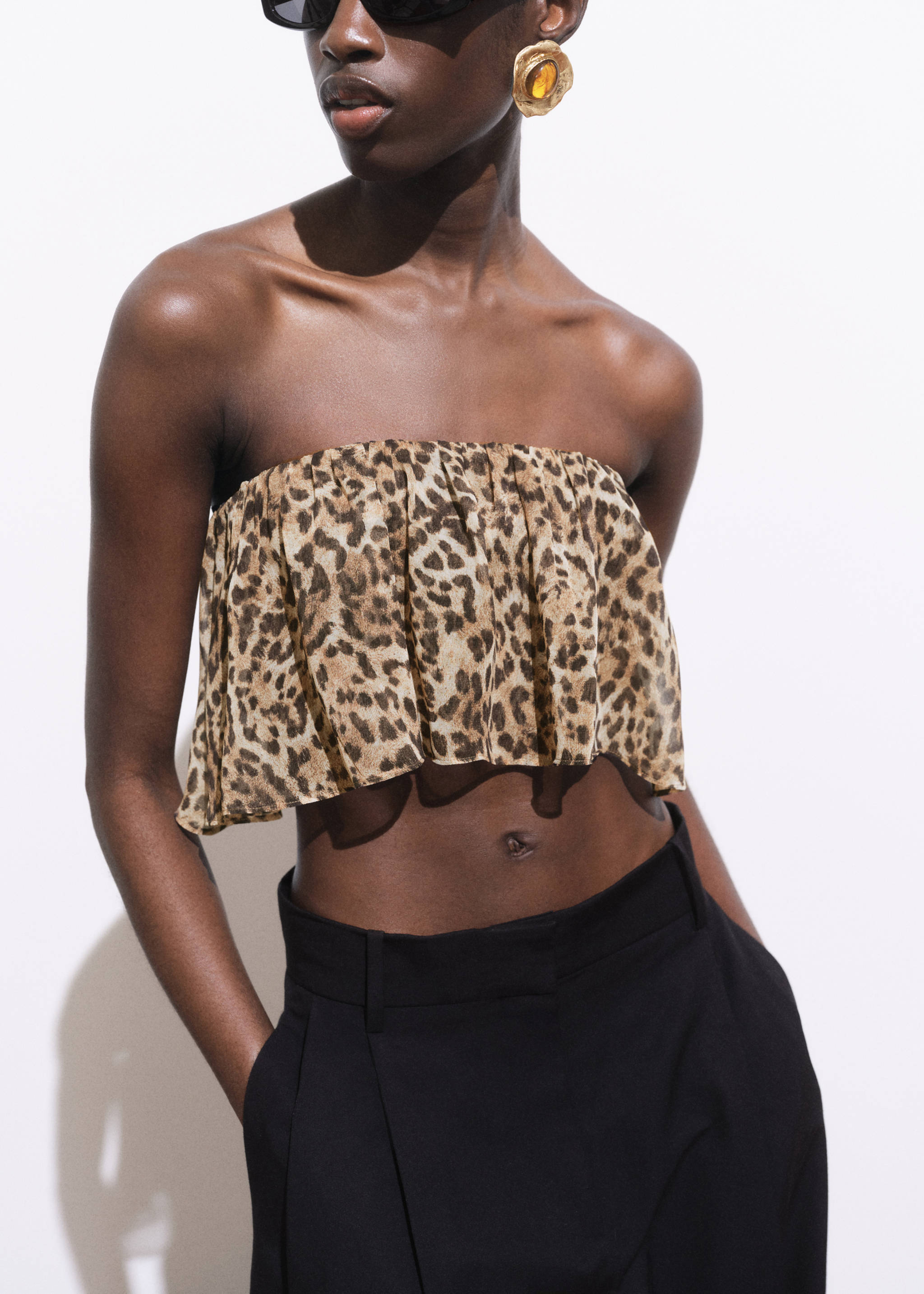 Animal-print crop top - Medium plane