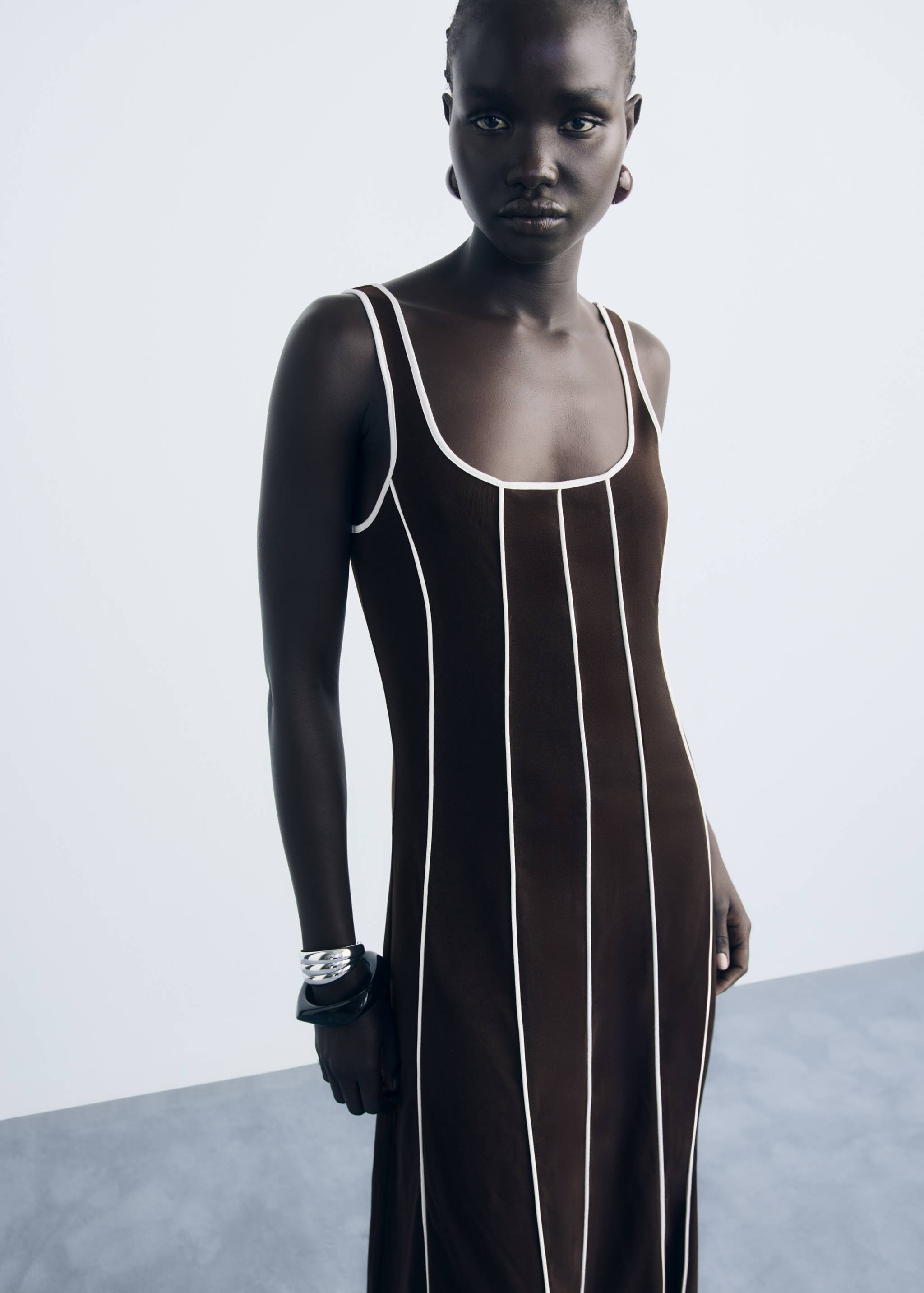 Striped cotton dress - Medium plane