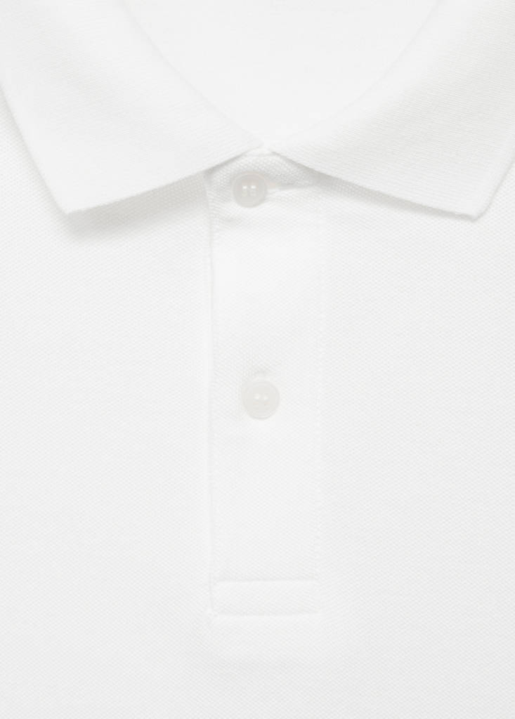 Regular-fit cotton piqué polo shirt — White