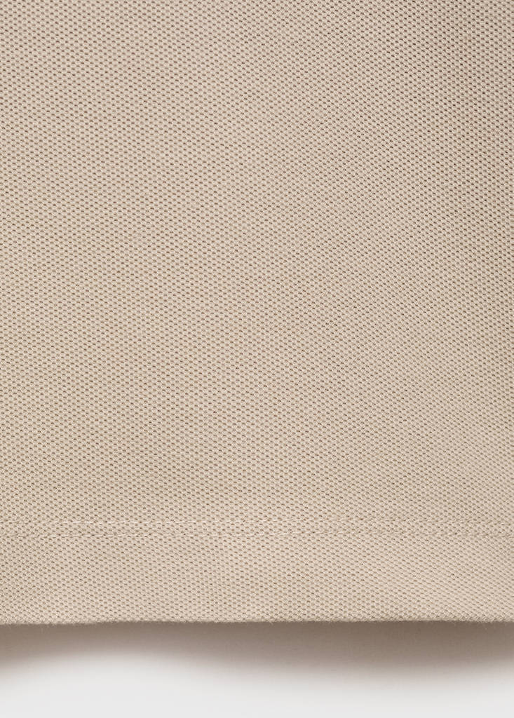 Regular-fit cotton piqué polo shirt — Ecru