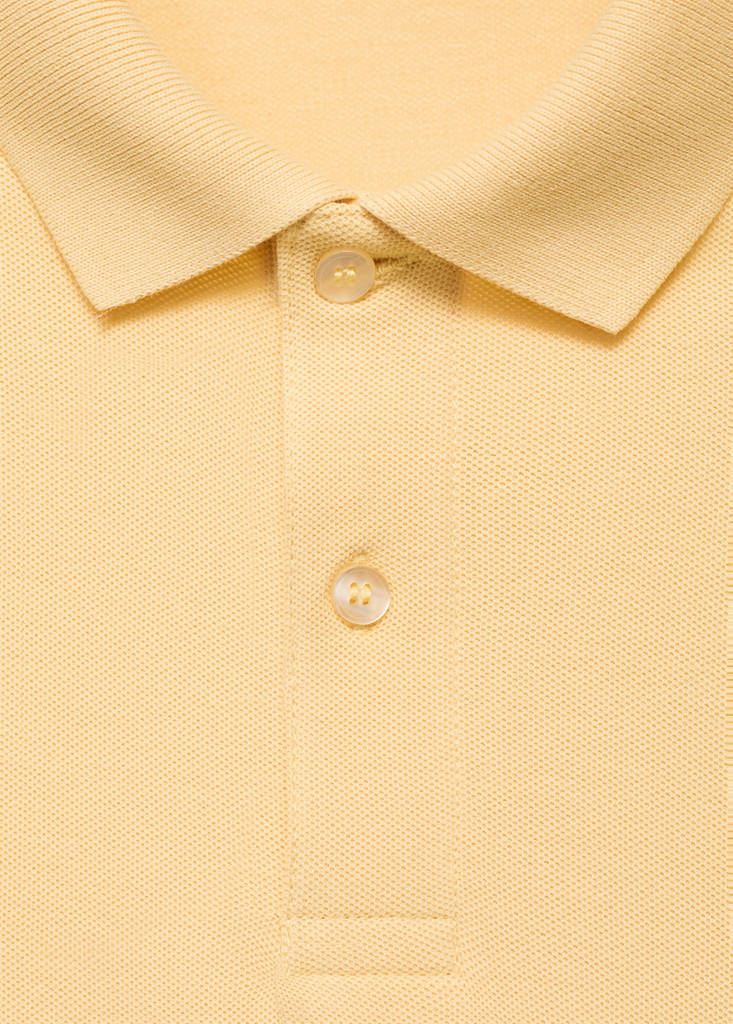 Regular-fit cotton piqué polo shirt — Yellow