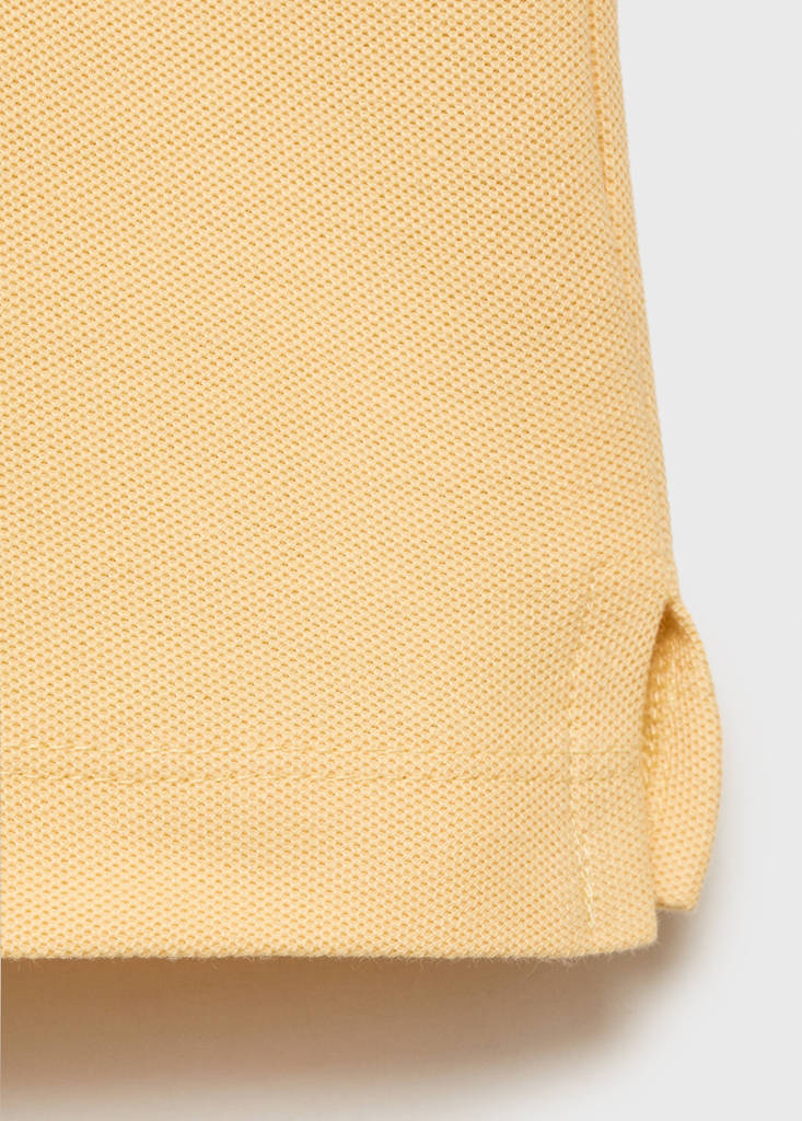 Regular-fit cotton piqué polo shirt — Yellow