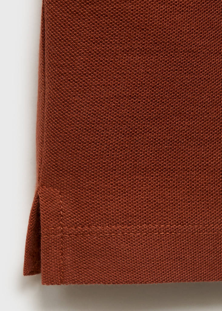 Regular-fit cotton piqué polo shirt — Burnt Orange