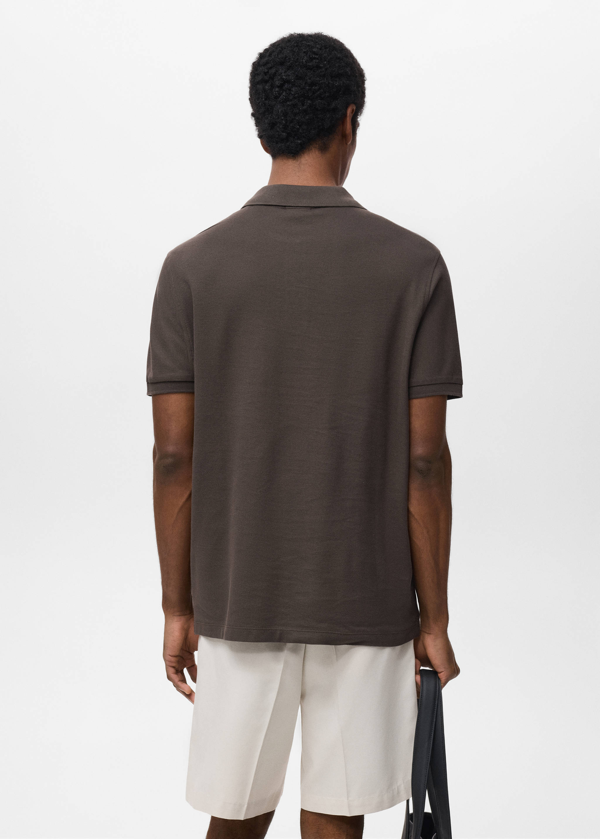 Tenniströja regular fit bomullspiké - Artikelns baksida