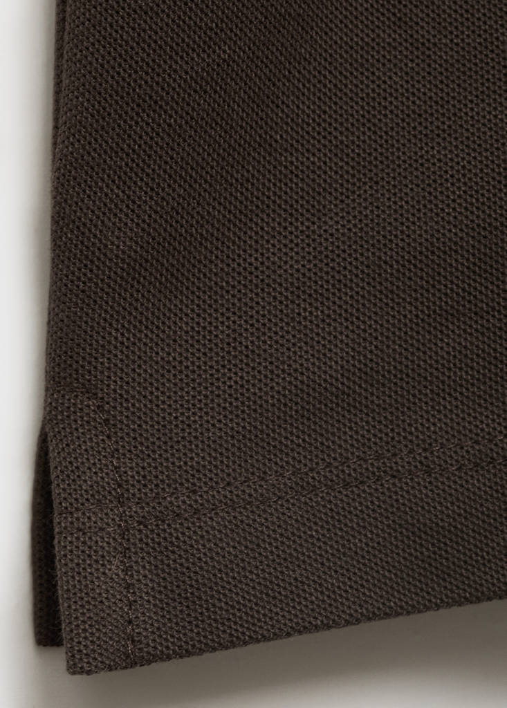 Regular-fit cotton piqué polo shirt — Chocolate