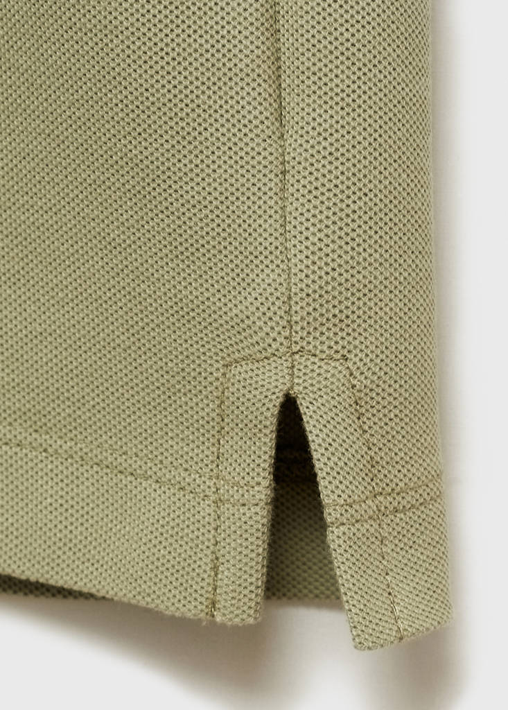 Regular-fit cotton piqué polo shirt — Khaki