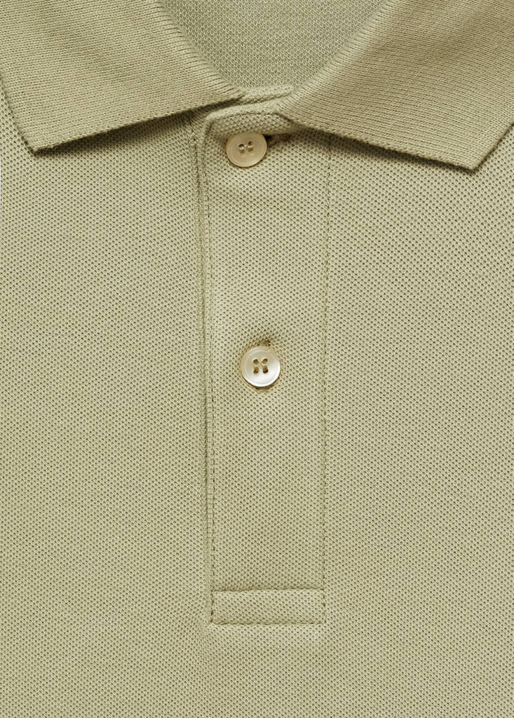 Regular-fit cotton piqué polo shirt — Khaki