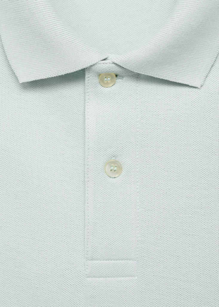 Regular-fit cotton piqué polo shirt — Sky Blue