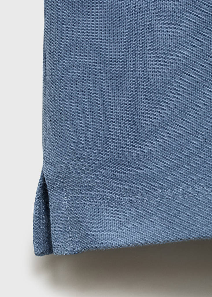 Regular-fit cotton piqué polo shirt — Blue