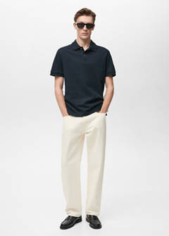 Regular-fit cotton piqué polo shirt — Dark Navy 2