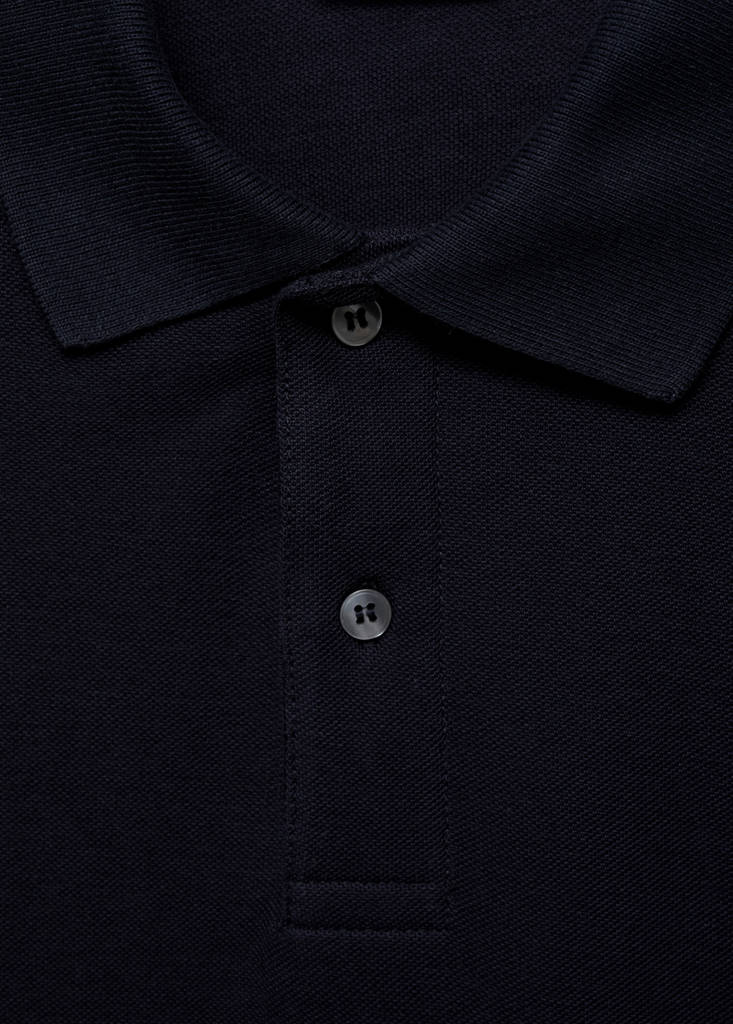 Regular-fit cotton piqué polo shirt — Dark Navy
