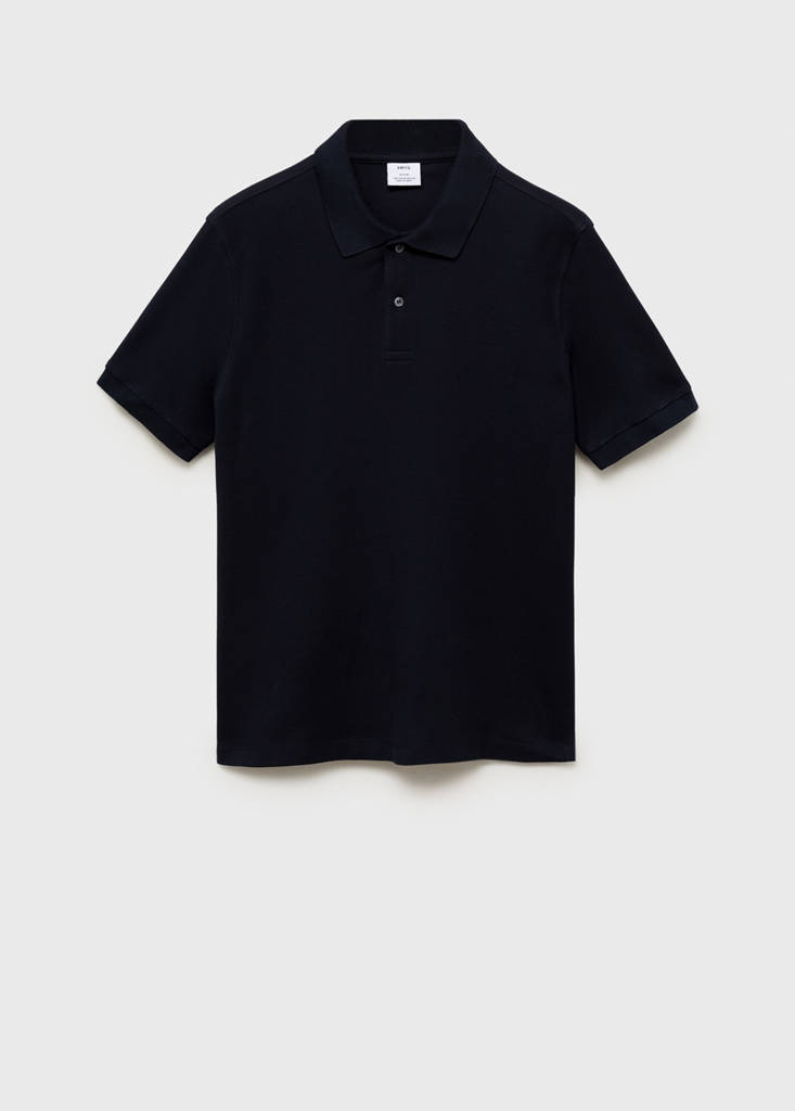 Regular-fit cotton piqué polo shirt — Dark Navy