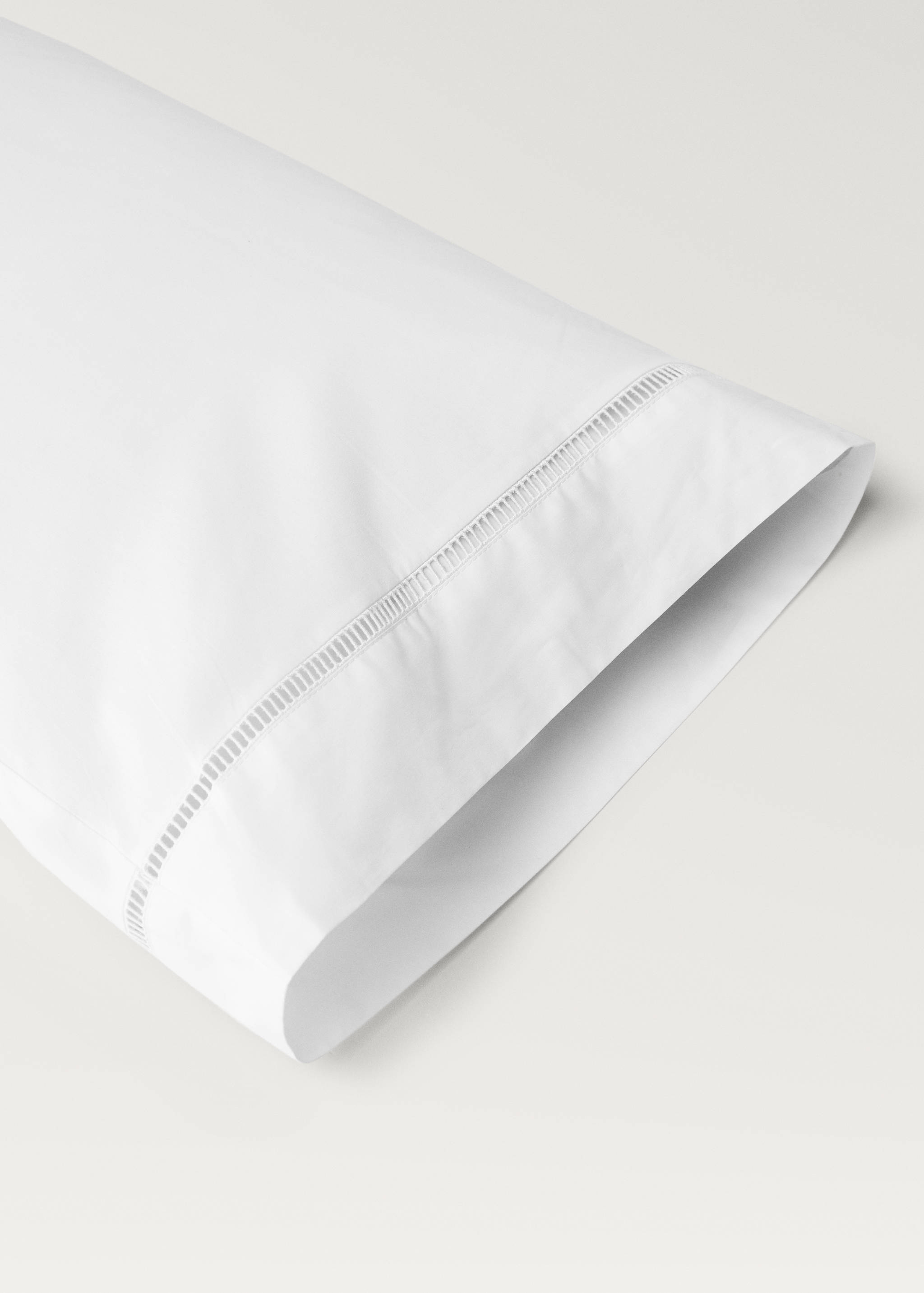 Cotton percale pillowcase with hemstitch 45x110 cm - Details of the article 1
