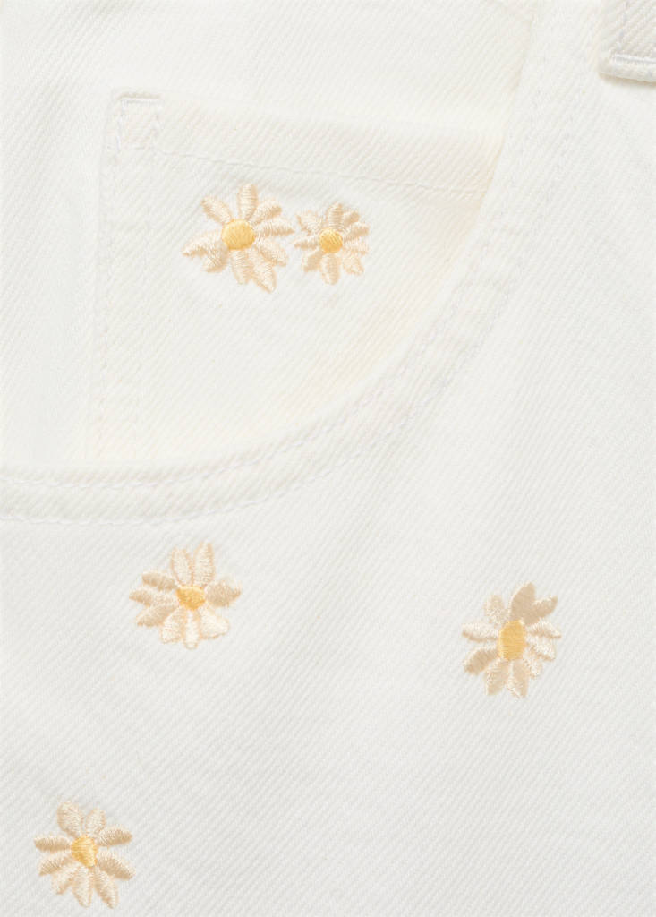 Flower-embroidered wide leg jeans — Off White