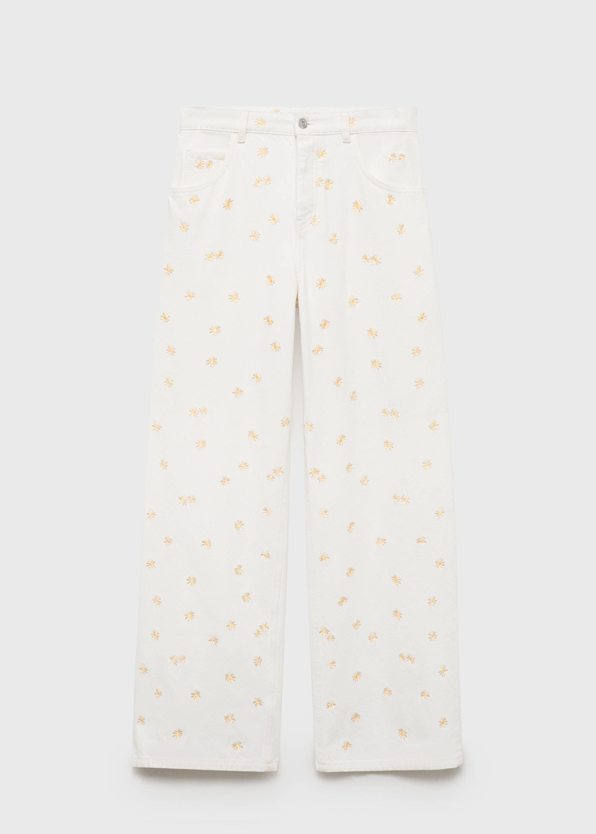 Jeans wideleg brodé de fleurs - Article sans modèle