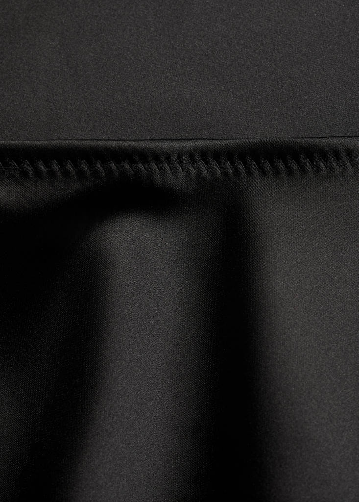 Satin long skirt — Black