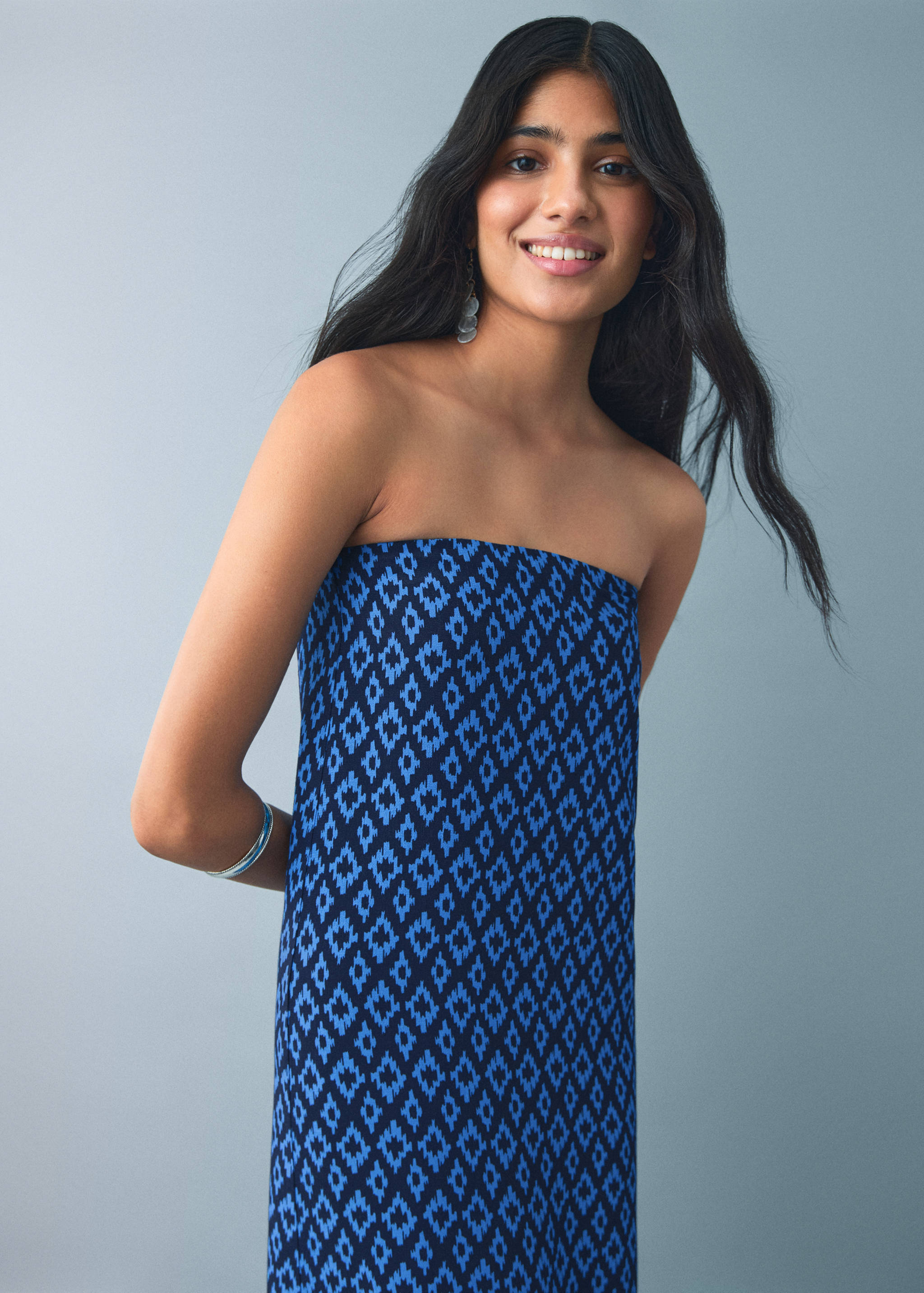 Flowy printed dress - Medium plane