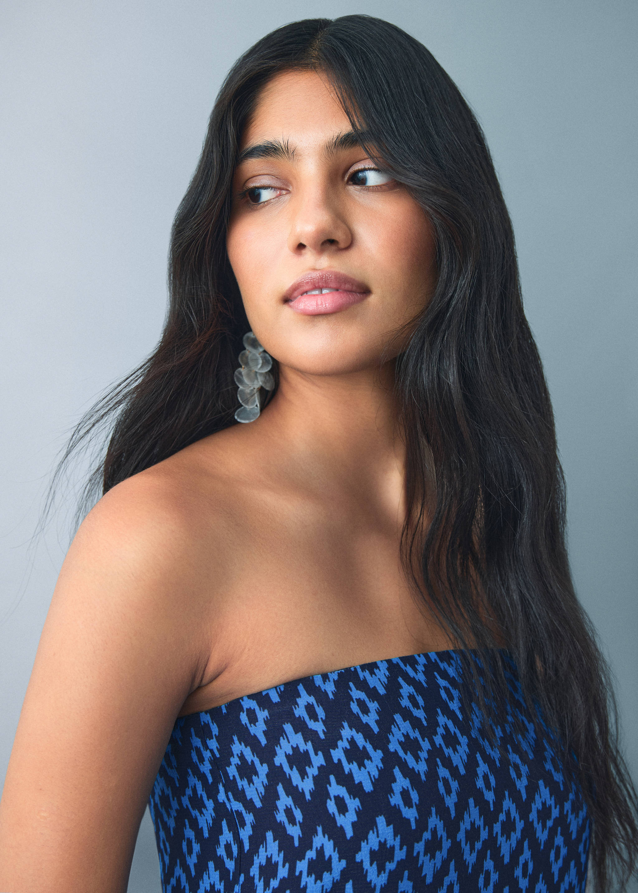 Flowy printed dress - Reverse of the article