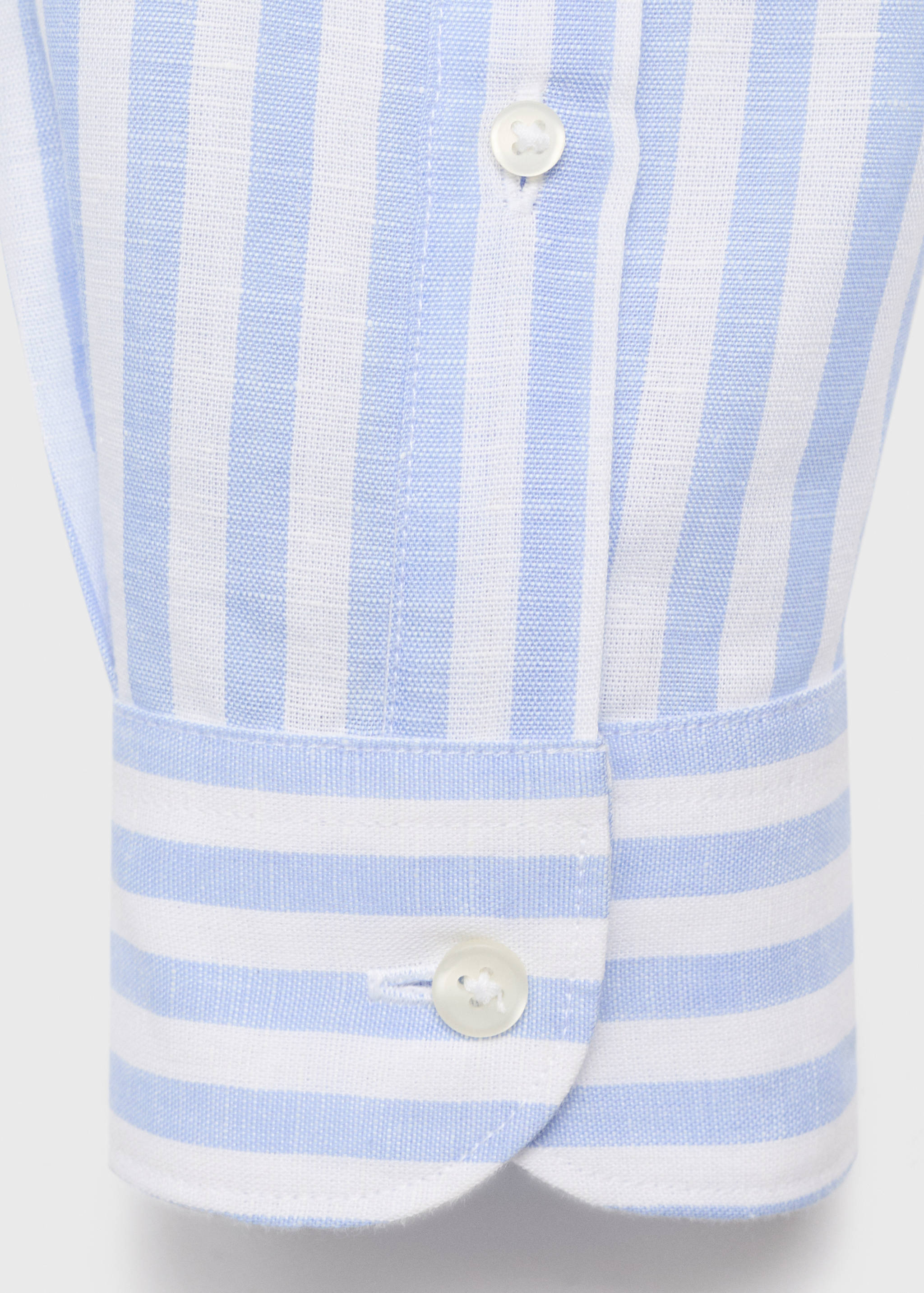 Regular-fit striped cotton-linen shirt - Details of the article 0