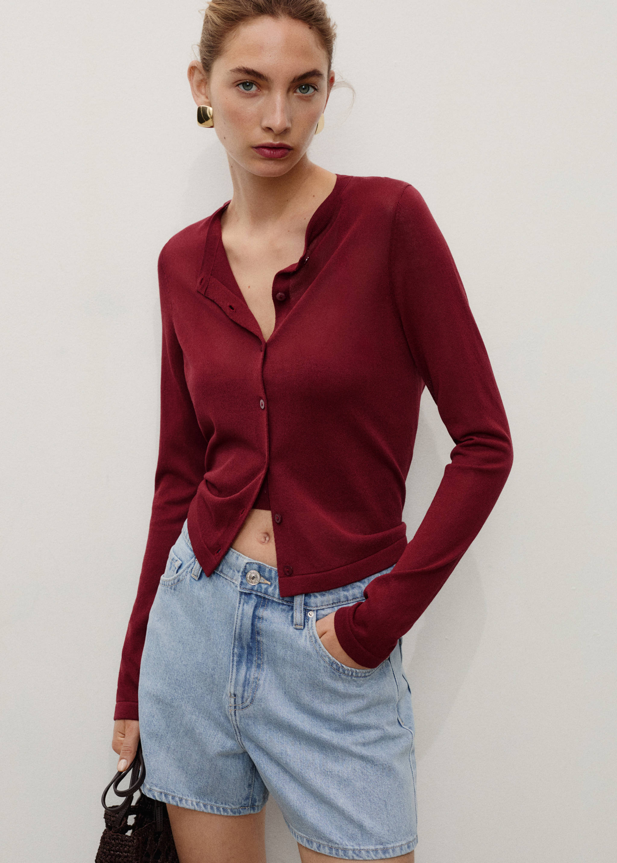 Short en jean droit taille haute - Détail de l'article 1